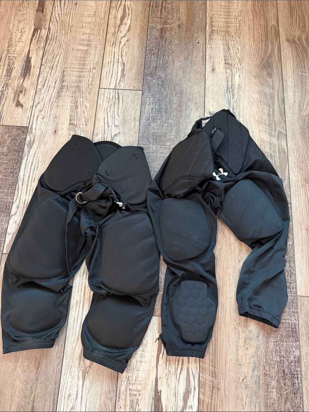 2 pair youth medium Padded Protective football pants under Armour shock Dr
